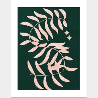 Botanical Plant, Palm Leaf, Earth Tones, Boho, Forest Green Posters and Art